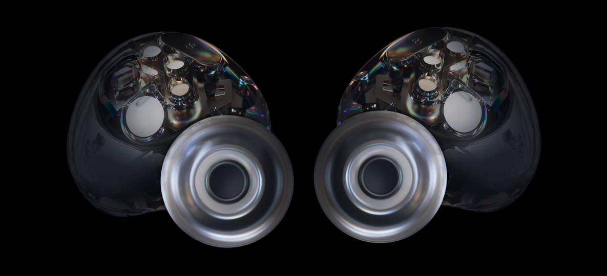 An image showing the Gamebuds' internal components with the parts responsible for noise cancellation visible.