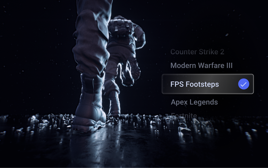 An image showing a frame from a game where the application allows for the adjustment of sound profiles.