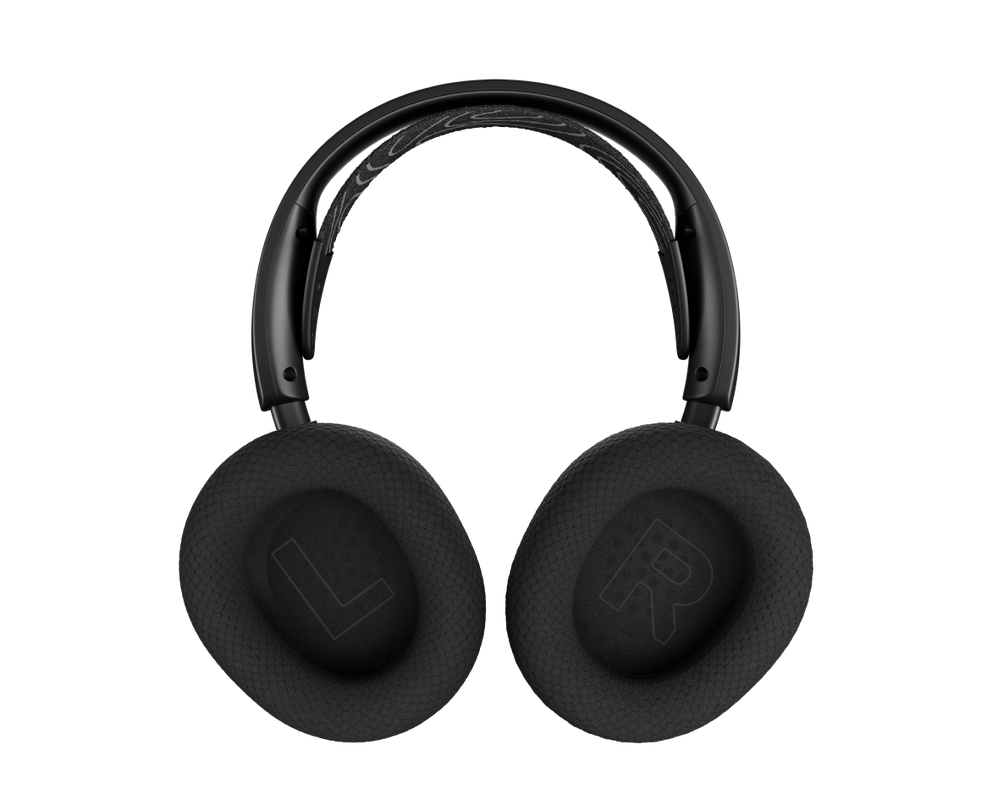 
 Arctis Nova 5 front view with tilted headphones.
 