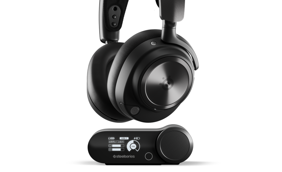 
 An Arctis Nova Pro Wireless and base station.
 