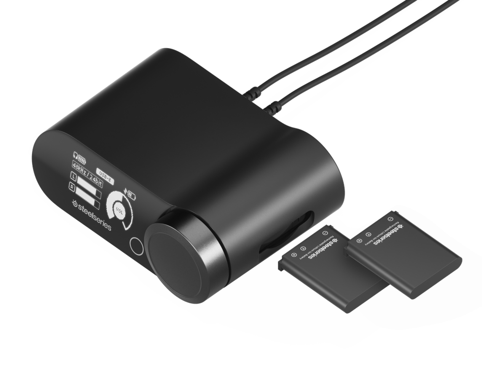 
 An angled view of base station and batteries.
 
