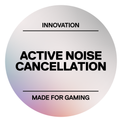 Active noise cancellation badge.