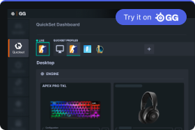 A visualization of the SteelSeries Quickset user interface.
