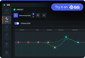A visualization of the SteelSeries Sonar user interface, where gamers can customizer their audio and eq.