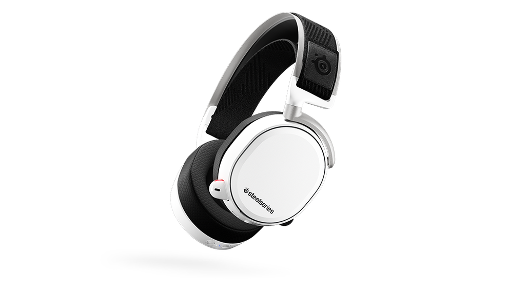 
 Arctis Pro Wireless White viewed from an angle.
 