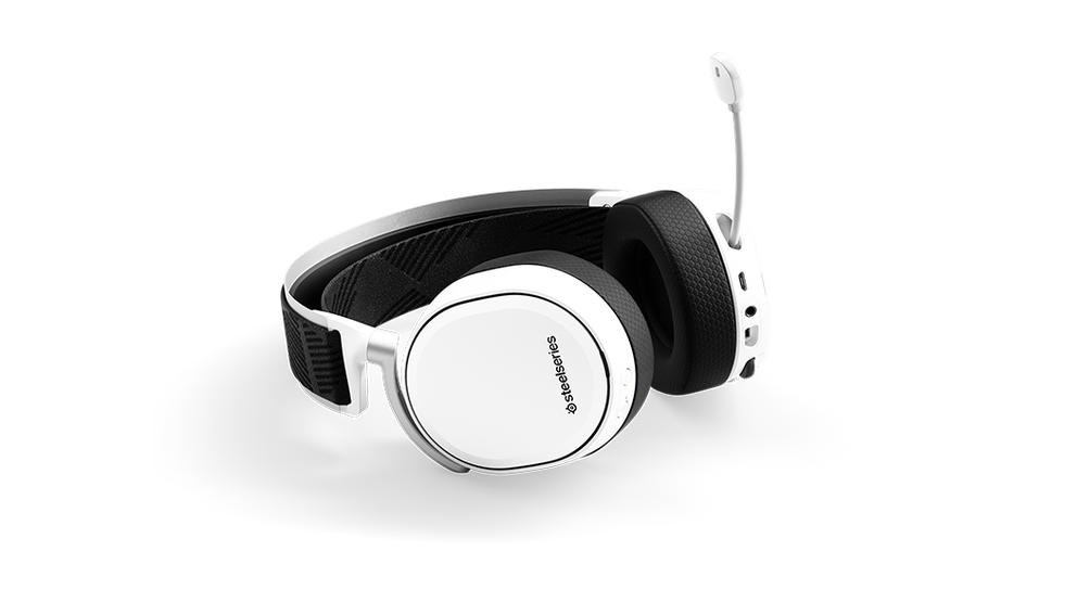 
 Arctis Pro Wireless White laying flat.
 